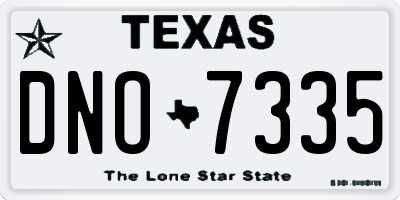 TX license plate DNO7335