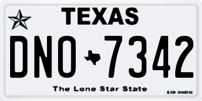 TX license plate DNO7342