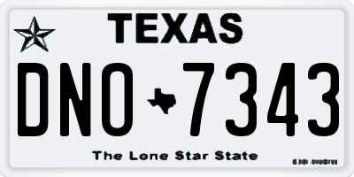 TX license plate DNO7343