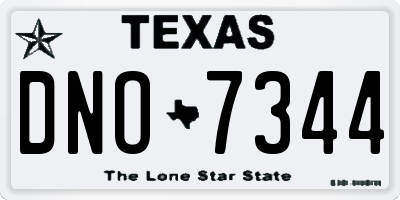 TX license plate DNO7344