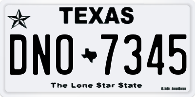 TX license plate DNO7345