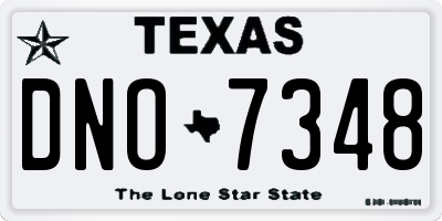 TX license plate DNO7348