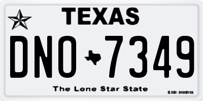 TX license plate DNO7349
