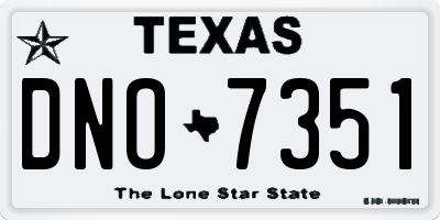 TX license plate DNO7351