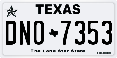 TX license plate DNO7353