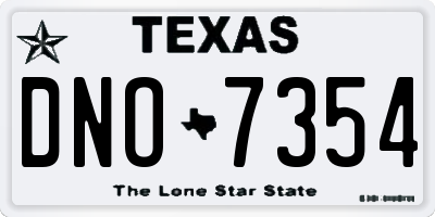 TX license plate DNO7354
