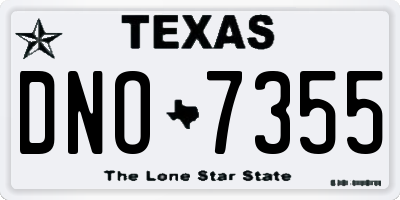 TX license plate DNO7355