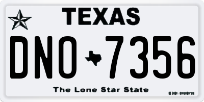 TX license plate DNO7356