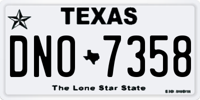 TX license plate DNO7358