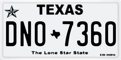 TX license plate DNO7360