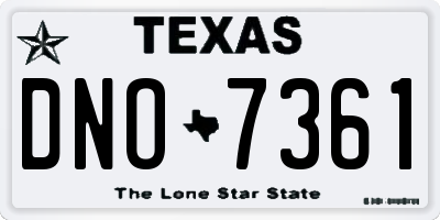 TX license plate DNO7361