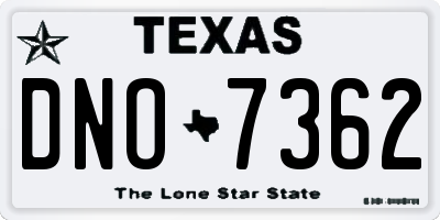 TX license plate DNO7362