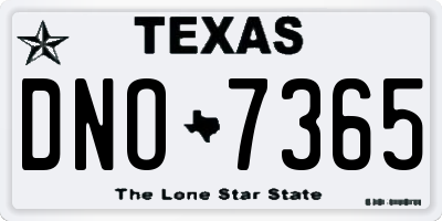 TX license plate DNO7365