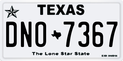 TX license plate DNO7367