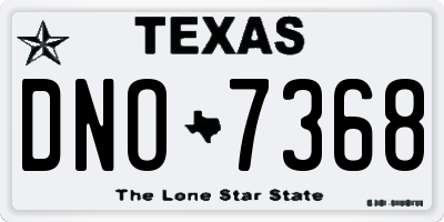 TX license plate DNO7368