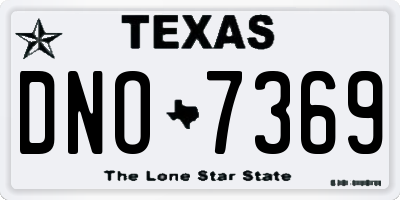 TX license plate DNO7369