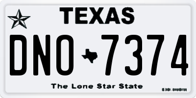 TX license plate DNO7374