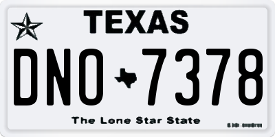 TX license plate DNO7378