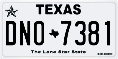 TX license plate DNO7381