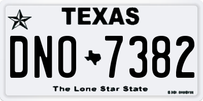 TX license plate DNO7382