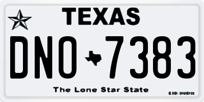 TX license plate DNO7383