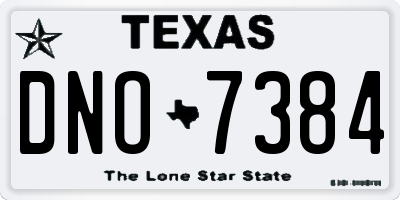 TX license plate DNO7384