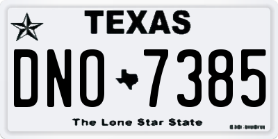 TX license plate DNO7385