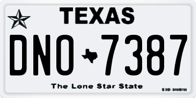 TX license plate DNO7387