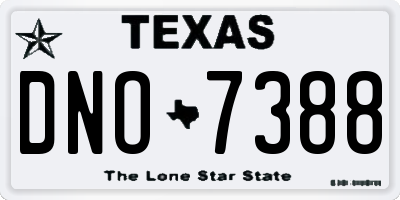 TX license plate DNO7388