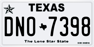 TX license plate DNO7398