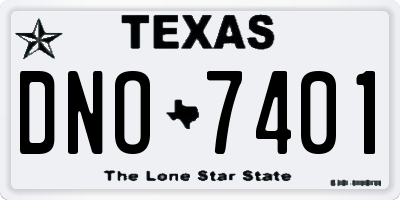TX license plate DNO7401