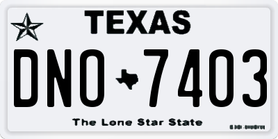 TX license plate DNO7403