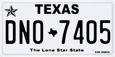 TX license plate DNO7405