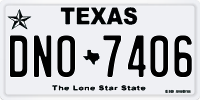 TX license plate DNO7406