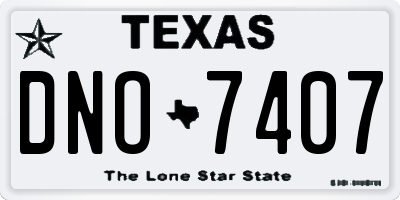 TX license plate DNO7407