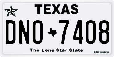 TX license plate DNO7408