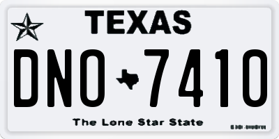 TX license plate DNO7410