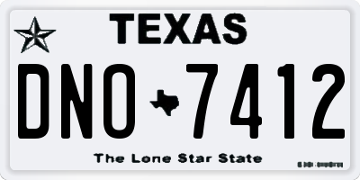 TX license plate DNO7412
