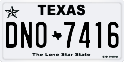 TX license plate DNO7416
