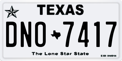 TX license plate DNO7417