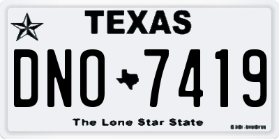 TX license plate DNO7419
