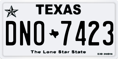 TX license plate DNO7423
