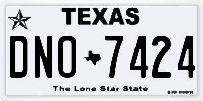 TX license plate DNO7424