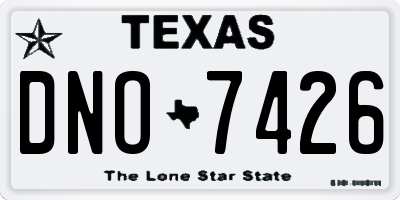 TX license plate DNO7426