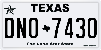 TX license plate DNO7430
