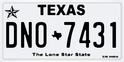 TX license plate DNO7431