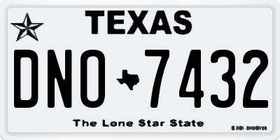 TX license plate DNO7432