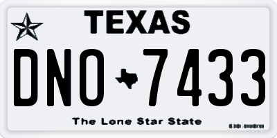 TX license plate DNO7433