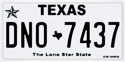 TX license plate DNO7437