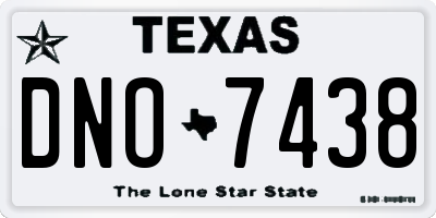 TX license plate DNO7438